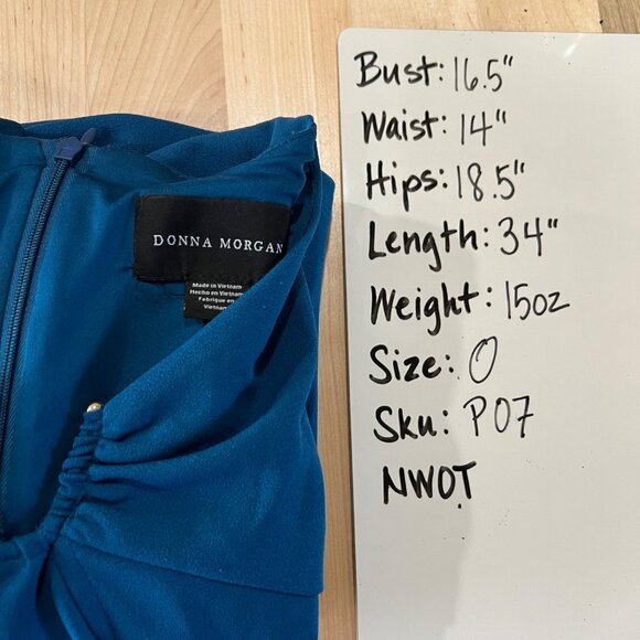 Donna Morgan Vibrant Blue A-Line Long Sleeve Dress Size 0 NWOT - Picture 9 of 9